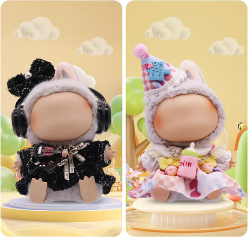 23-piece Set 6 Clothes for Labubu, Clothes and Accessories Designed for Labubu Doll Clothes, Includes Display Bag