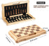 AMEROUS 15.6 inches Magnetic Wooden Chess Set, Handheld Style Board Game with Storage Slots and 2 Extra Queens