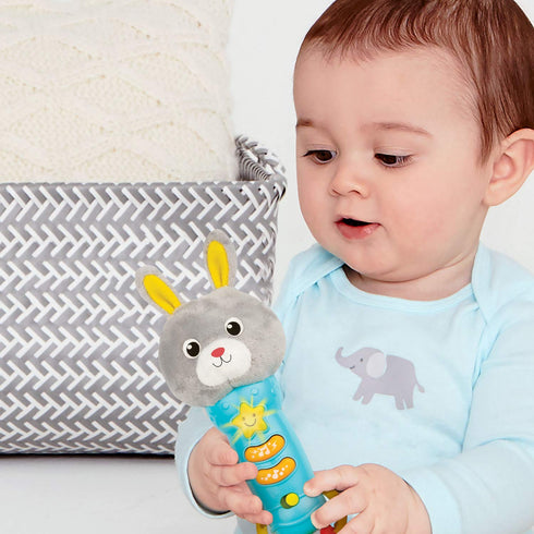6 6 Bambiya Bunny Baby Teething Toy for Months and Up - Baby Teether, Rattle & Musical Toy with Lights, Fun Sound