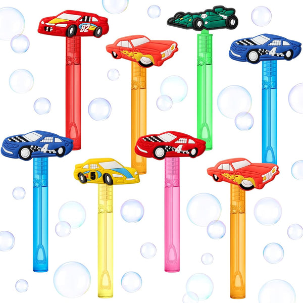 AMFZON 24Pcs Race Car Party Favors Bubble Wands, Mini Bubbles Wand Toys, Fast Birthday Party Supplies Goodie Bag