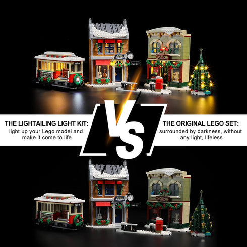 LIGHTAILING LED Light Kit for Lego 10308 Christmas High Street - Compatible with Lego Building Blocks Model (Model Not