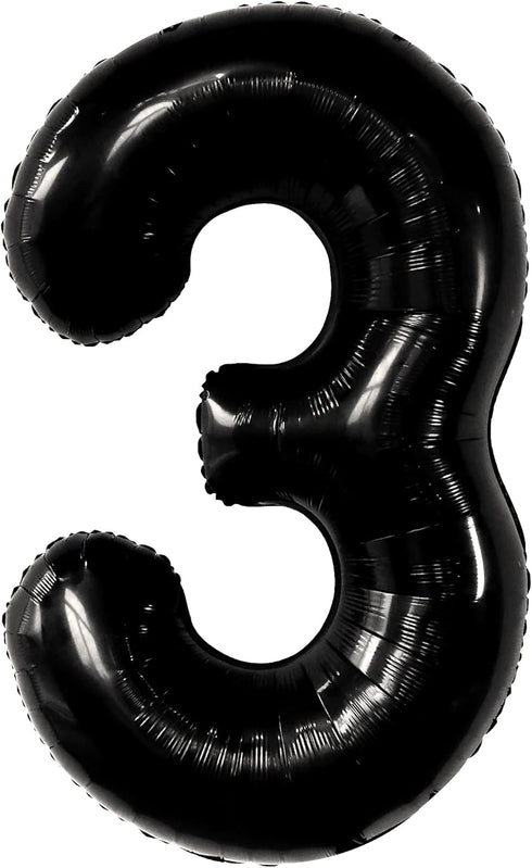 KatchOn Black Number 3 Balloon - Giant 40 Inch for 3rd Birthday Decorations for Boys