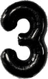 KatchOn Black Number 3 Balloon - Giant 40 Inch for 3rd Birthday Decorations for Boys