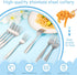 Pimoys 9-Piece Stainless Steel Toddler Silverware Set - Kids Forks & Spoons, Dishwasher Safe