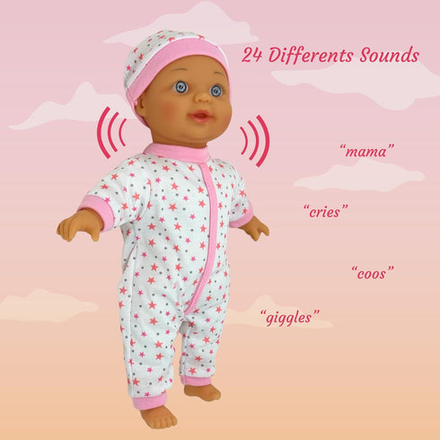 12 Inch Talking Baby Dolls for 3 Year Old Girls, Soft Body Interactive Doll That Can Talk & Sing
