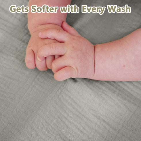 Kewlife gift 100% 360 28" 52" Muslin Crib Sheet Cotton Baby Fitted Sheet for Boys & Girls, Ultra Soft & Breathable