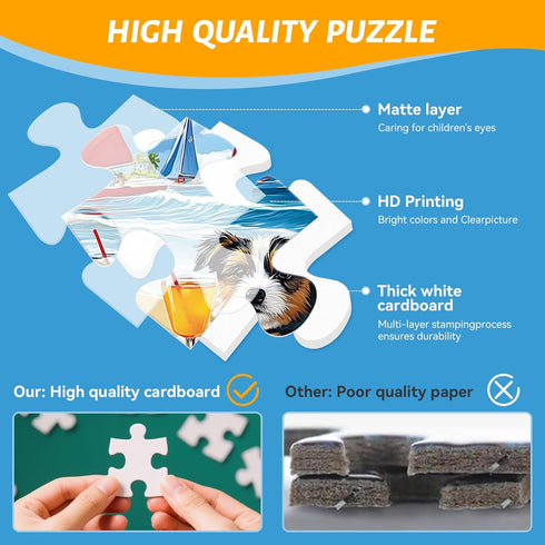 ZSYCZAO 300 (20.5 15 Piece Jigsaw Puzzle for Adults, Kids, and Seniors Cute Dogs Puzzle, Large Pieces, Eco-Friendly