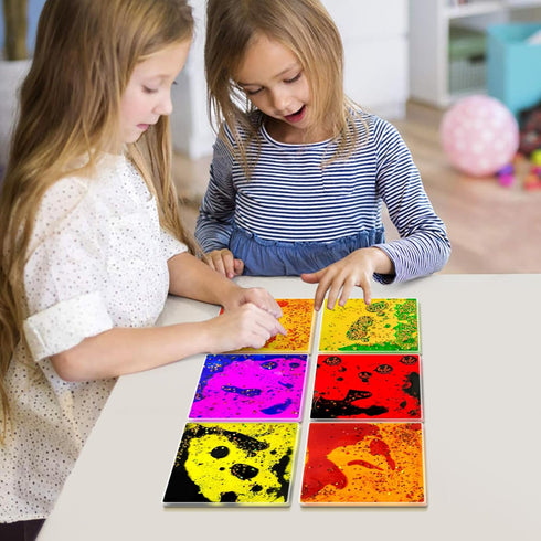 Set 12 Liquid Sensory Soft Gel Toys - of - Square Sensory Fidget Toys, Water Sensory Toys for Nursery, Playroom