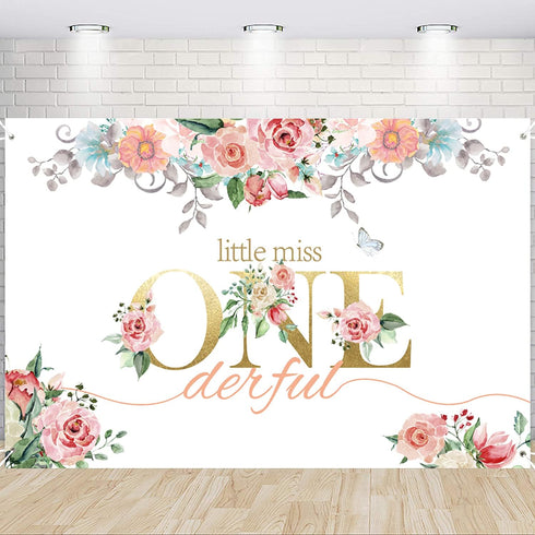 PYCALOW 1st 1st First Birthday Decorations Girl - Girl Decorations Include Balloon Garland Arch, Box, Backdrop, Hat