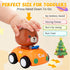 1-3, 4 Pack Set 6-9-12-18 1st 1-2 Press and Go Car Toys for Toddlers Friction Powered Baby Push Cars, Infant Play
