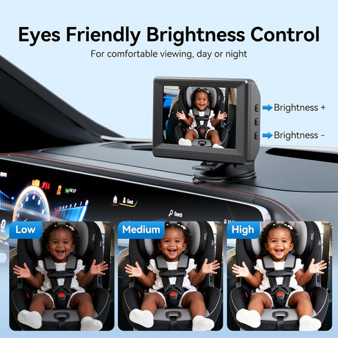 Mtawosh 1080P Baby Car Camera HD - Car Baby Monitor with Night Vision, Adjustable View Angle, Easy Installation