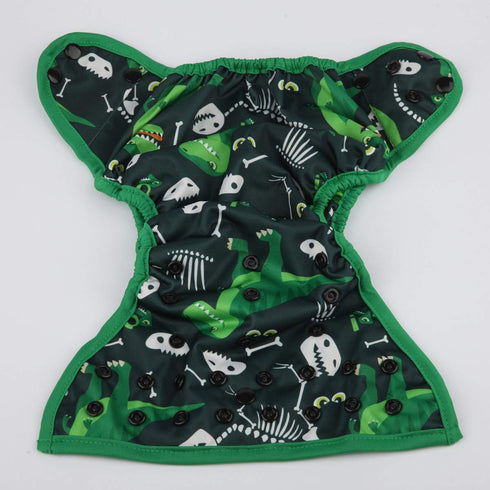 Sigzagor 8lbs 36lbs Baby Diaper Cover Nappy One Size to for Boys (Green Dinosaurs)