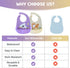 Happy Snails Silicone Baby Feeding Bibs Waterproof, BPA-Free, Soft & Adjustable with Crumb Catcher Easy to Clean