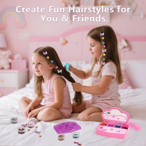 3-12 WooWee Hair Gem Stamper Kit, Sparkling Hair Jewels Styling Tool for Girls, Creative DIY Hair Art Crafts