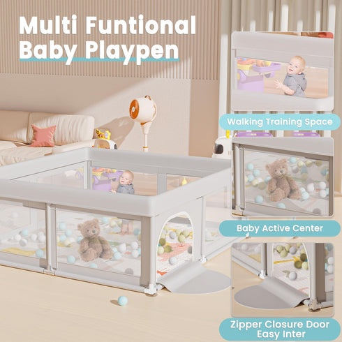 50 50 inch Hiaksedt Baby Playpen with Mat Small Playpen for Babies and Toddlers x Baby Fence Playards