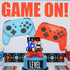 Game Level Up 16th Birthday Cake Topper, Black White Blue Video Game Night Party Decoration