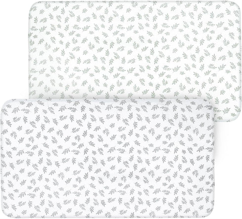 2 Pack 52X 28 Crib Sheets Fitted for Boys and Girls, Crib Sheet Fits for Standard Crib Mattress, Neutral Toddler Bed