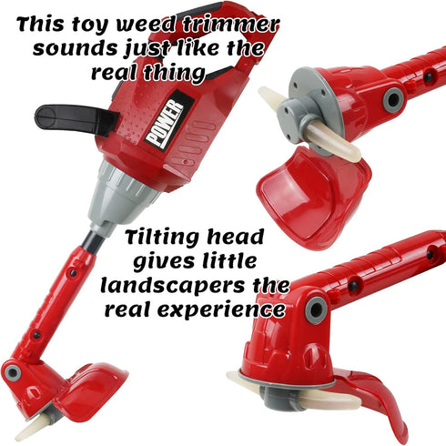 Kids Weed Trimmer Toy, Toddler Gardening Tools with Lights and Sounds, Includes Mask, Safety Goggles, Earmuffs