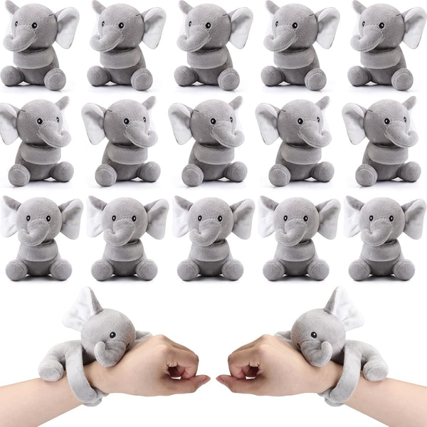 Ceenna 16 Pcs Stuffed Animal Slap Bracelets, Plush Bear Puppy Slap Wrist Bracelets for Birthday Gifts Party Favors