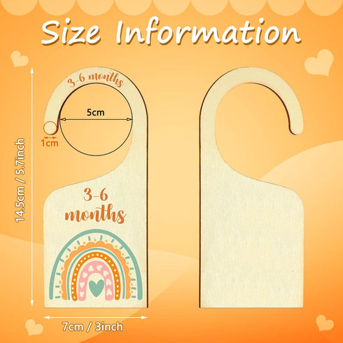 Set 7 Closet of Baby Dividers for Clothes Organizer from Newborn to Toddler Boho Baby Clothes Size Hanger Organizer