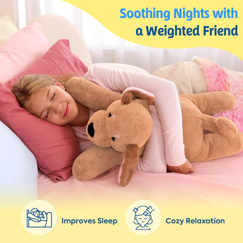 25.6 inch 5 lbs PEACH CAT Golden Retriever Dog Weighted Stuffed Animals Large Weighted Plush Soft Puppy Plushies Toys