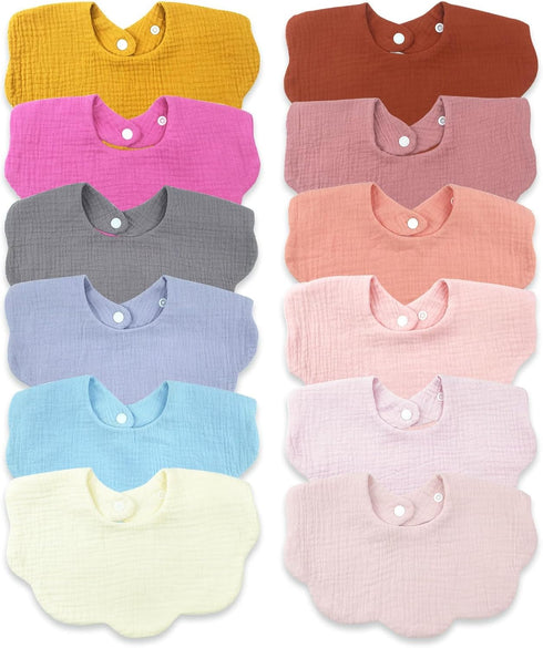 Muslin Baby Bibs for Drooling and Teething Newborn Drool Bibs for Baby