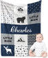 Yoke Style Personalized Baby Blankets for Baby Girls/Boys, Custom Name Swaddle Blanket,