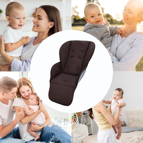 Generic High Chair Cover, Dining Seat Protector, Versatile Size Waterproof PU Leather Cushion Soft Padding, PU Material