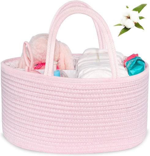 ABenkle Baby Diaper Caddy - Nursery Storage Bin and Car Organizer for Diapers and Wipes
