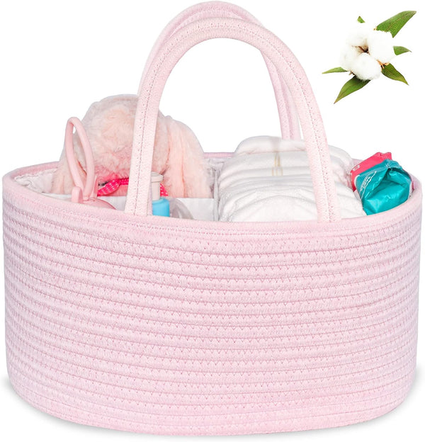 ABenkle Baby Diaper Caddy - Nursery Storage Bin and Car Organizer for Diapers and Wipes