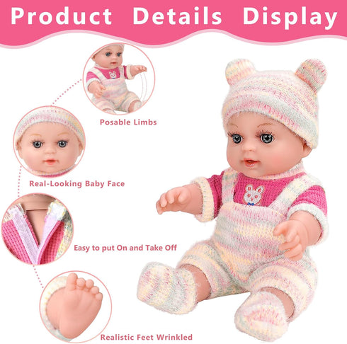 12'' Backpack Set 12 Inch 3+ Baby Doll with in Gift Box, Baby Doll Accessories Included Cute Realistic Baby Dolls