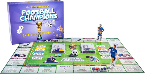 Football Champions Sports Board Game - Family Board Games for Kids and Adults - Soccer Strategy Board Game - Sports Trivia Game 1-4 Players - Solo Board Games by SanDim Creations