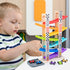 1 2 3 Set 7 Wood City Toddler Toys for Years Old, Wooden Car Ramp Racer Toy Vehicle with Mini Cars & Race Tracks