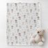 Cstdyfrv Cozy 50x60in Cute Dogs Paws Bows Baby Blankets for Boys Girls Watercolor Puppy Flowers Soft Infant Toddler