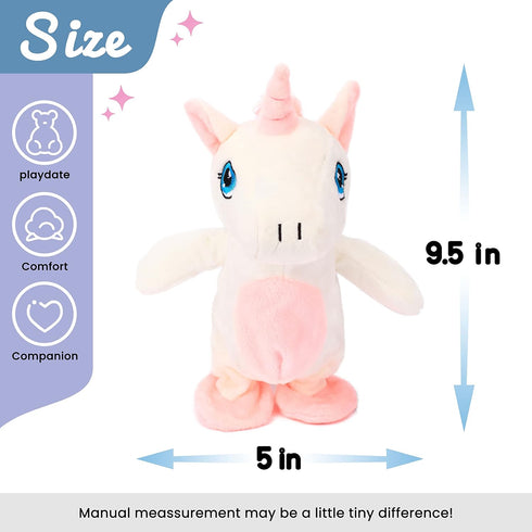 Hopearl Talking Unicorn, Walking Electric Interactive Plush Toy that Repeats What You Say, Gifts for Toddlers