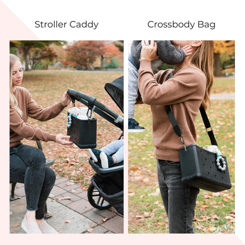 Stroll Pouch - Waterproof EVA Baby Stroller Organizer with Shoulder Strap, Customizable Like a Bogg Bag, Wipe-Clean