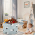 visesunny Cute White Sheep Animal Storage Bin, Collapsible Large Capacity Basket with Durable Cotton Handles