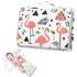Kagirah Flamingo Fizz Pattern Portable Changing Pad with Built-in Pillow, Waterproof Foldable Baby Diaper Changing
