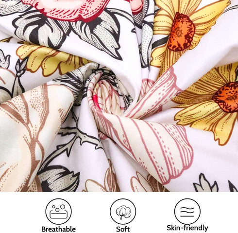 Set Floral Crib Sheet & Nursing Pillow Cover for Baby Girls - Soft Jersey Cotton