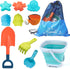 HaiLeTao Beach Toys Set for Kids -Collapsible Sand Bucket&Mesh Beach Bag and