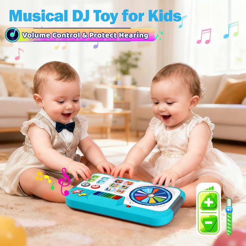 SANANT Set, 6-12 Tummy 1st 1 2 3 Baby DJ Toddler Musical DJ Table with Lights for Months, Preschool Infant Time Toy
