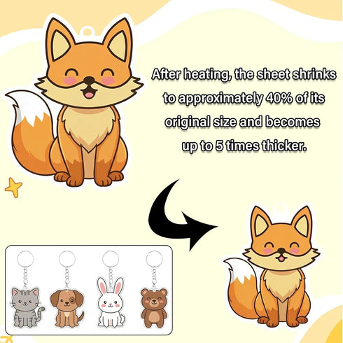 161 30 7.9 5.7 WoBiogHo Pcs Shrink Plastic Keychain Making Kit, Shrink Plastic Sheets x in, Hole Punch, Lobster Clasps