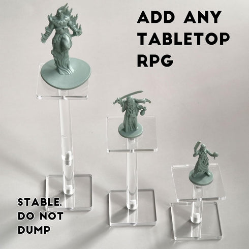 3pcs Combat Risers for Flying Miniatures - Adjustable Height Multi-Tiered Platforms for Tabletop RPG and Board Games