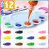 MuseLuxe 45PCS Kit,12 Kids Washable Finger Paint Colors Non Toxic Finger Paints,Art Painting Supplies for Toddlers