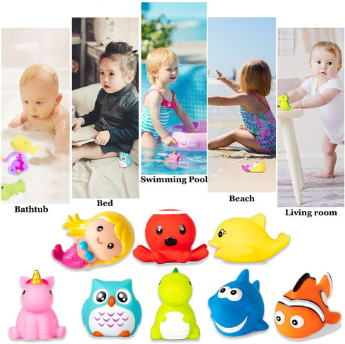 Bath Toys for Toddlers Baby, 8 Pack Light Up Toys - Bathtub Toy Flashing LED Light for Kids