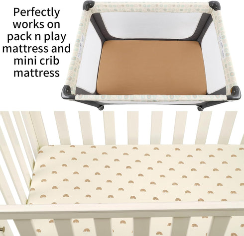 39" 27" Pack Pack 2 Pack, Onacosht Muslin Mini Crib Sheets, x and Play Mattress Sheets Fitted for N Play, Soft Cotton