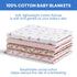 100% 30x30 Inches (Pack 4), Delta Children Cotton Flannel Baby Receiving Blankets for Girls and Boys of Pink Floral