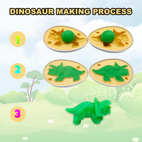 Sets 3-6, 3 4 5 6 7 8 Playdough Dinosaur Eggs for Kids Ages Dinosaur Dough Play Molds,Play Clay Accessories Dinosaur