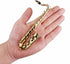 Dselvgvu 6.22"x3.07"x1.12") Miniature Saxophone with Stand and Case Brass Mini Musical Instrument Replica Collectible