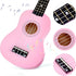 Akmiy 21 Inch 4 String Wooden Acoustic Guitar Ukulele Musical Instruments Perfect For Beginner (Pink)